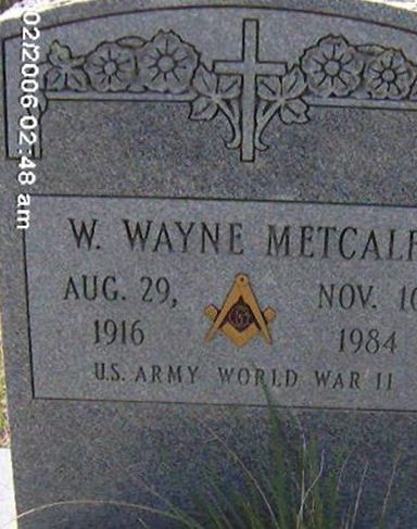 W Wayne Metcalf on Sysoon