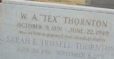 W. A. "Tex" Thornton on Sysoon