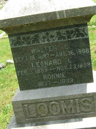 Walter E Loomis on Sysoon