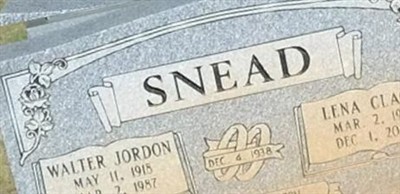 Walter Jordon Snead on Sysoon