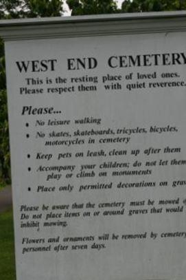 West End Cemetery on Sysoon