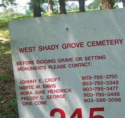 West Shady Grove Cemetery on Sysoon