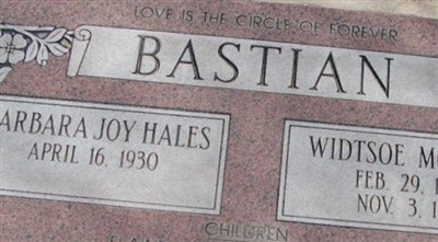 Widtsoe Morrell Bastian on Sysoon