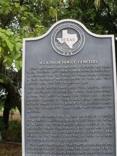 Wilkinson Family Cemetery on Sysoon