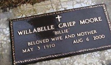 Willabelle "Billie" Griep Moore on Sysoon