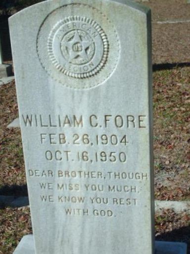 William Carl Fore on Sysoon
