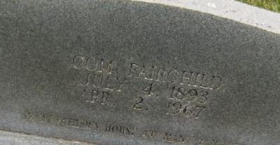 William Commodore "Com" Fairchild on Sysoon