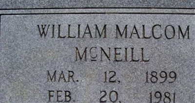 William Malcom McNeill on Sysoon