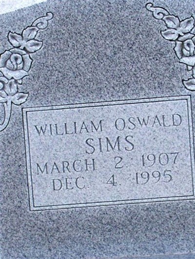 William Oswald Sims on Sysoon