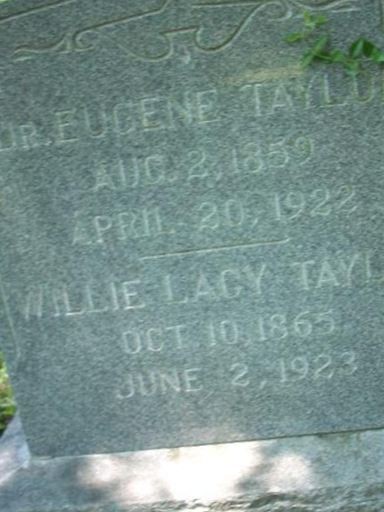 Willie Lacy Taylor on Sysoon