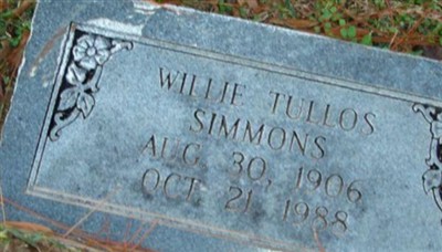 Willie Tullos Simmons on Sysoon