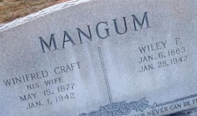 Winifred Craft Mangum on Sysoon