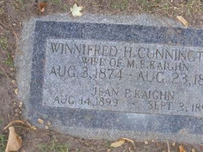 Winnifred Higbee Cunnington Kaighn on Sysoon