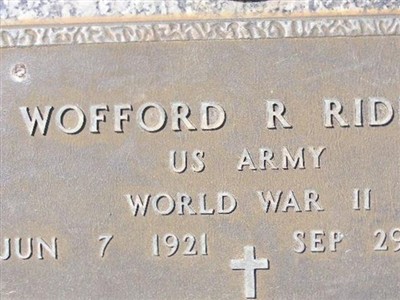 Wofford R Riddle on Sysoon