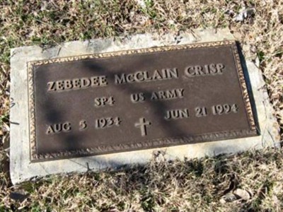 Zebedee McClain Crisp on Sysoon