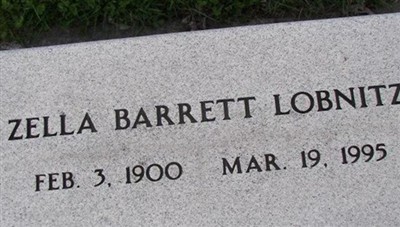 Zella Barrett Lobnitz on Sysoon