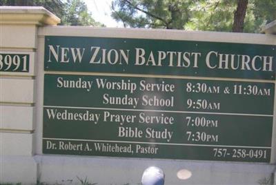 New Zion Baptist Church Cemetery on Sysoon