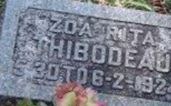 Zoa Rita Thibodeau on Sysoon