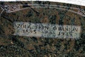 Zola Fern Bradford O'Banion on Sysoon