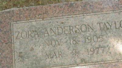 Zora Anderson Taylor on Sysoon
