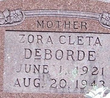 Zora Cleta Fletcher DeBorde on Sysoon