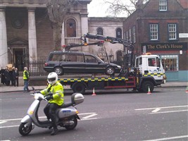 Funeral car is removed